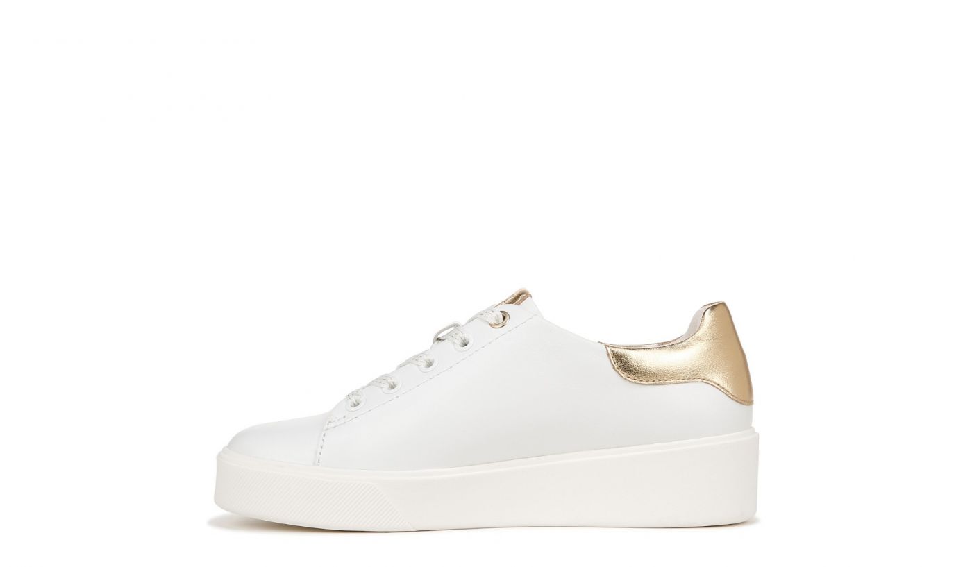 White/Dark Gold Leather