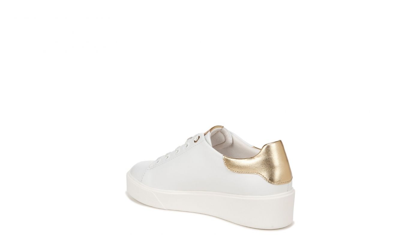 White/Dark Gold Leather