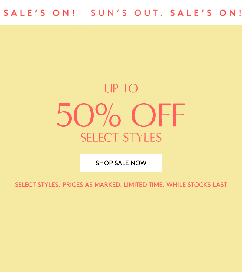 Up to 50% Off Select Styles